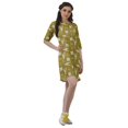 thumbnail image 3 of Moomaya Robes Courtes d'Été pour Femmes Imprimées Coupe Droite en Georgette Mousse Robe Évasée, 3 of 4