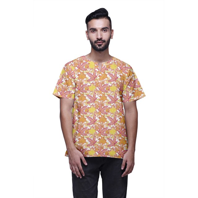 Atasi Kurta Indien pour Garçons Kurta Imprimé à Manches Courtes pour Hommes Kurta de Designer