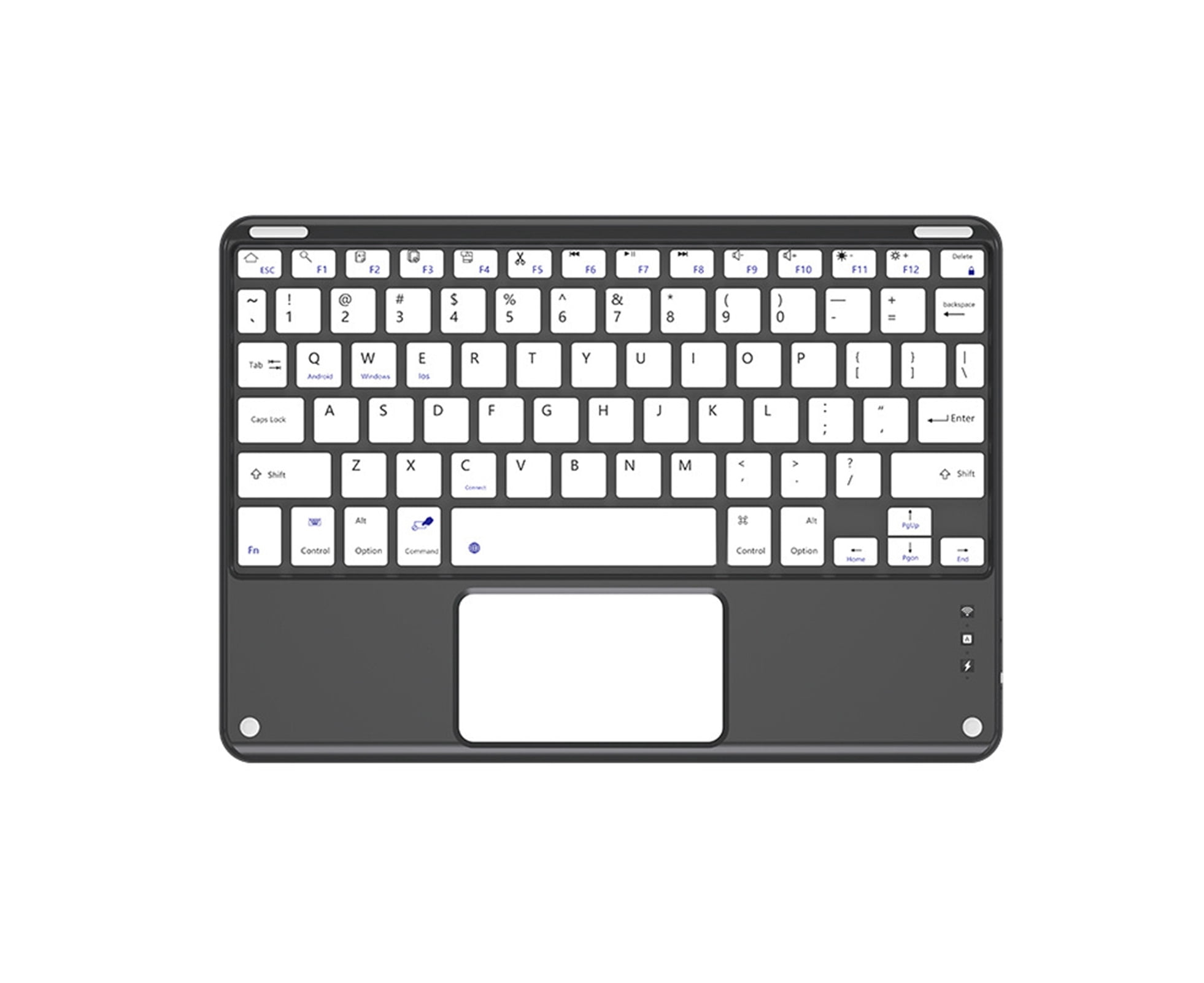 Tablet Keyboard Case Detachable Large Touchpad Tablet Bluetooth-compatible Keypad Cover with Pen Slot for Huawei Matepad - Black