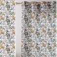 thumbnail image 1 of Vargottam Leaves Vine Print Sheer Curtains for Short Windows - Set of 2 Panels, 63", Grommet Top, Printed Georgette, Light Filtering Drapes for Kitchen or Bedroom, 1 of 9