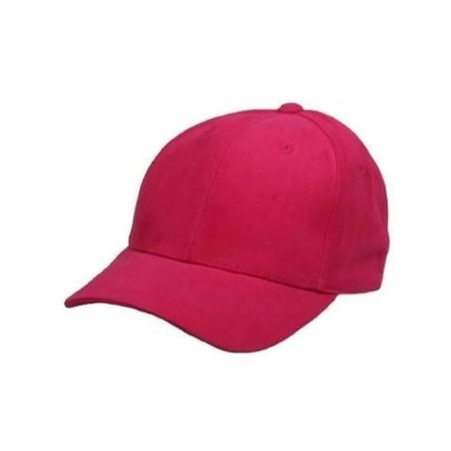 Chapeau à Visière Courbée Ajusté Simple, Rose Vif 7 5/8