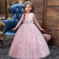 thumbnail image 1 of EGNMCR Vêtements pour Bébé Fille Robe pour Enfants Fille Sans Manches Robe de Princesse Motif Flocon de Neige Imprimé Tulle Longue Robe Canoniques, 1 of 9