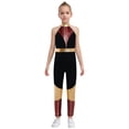 thumbnail image 1 of Freebily Kids Girls Shiny Metallic Gymnastic Unitard Sleeveless Bodysuit for Training and Performance Red 16, 1 of 6
