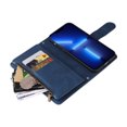 thumbnail image 4 of Case for iPhone 13 Pro Cover Zipper Pocket Wallet Case Magnetic Protective - Blue, 4 of 5