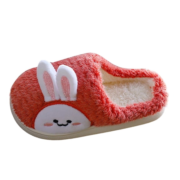 Ediodpoh Pantoufles Chaudes d'Hiver pour Enfants, Pantoufles Chaudes pour la Maison, Impression 3D de Dessins Animés, Pantoufles pour la Maison pour Enfants, Pantoufles pour Filles Rouge 13.5