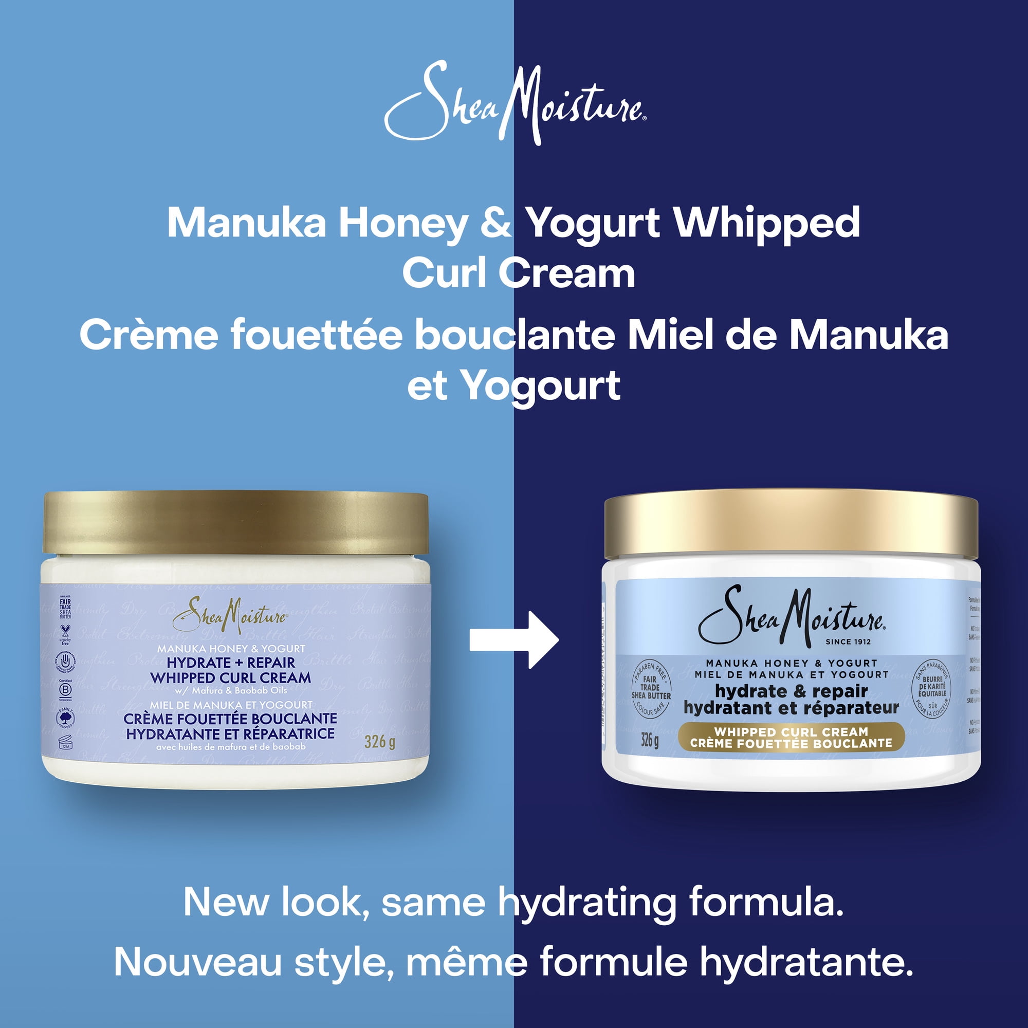 SheaMoisture Whipped Curl Cream Hydrate & Repair, 326 g