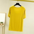 thumbnail image 4 of Weiqiqre T-Shirt à Col Rond pour Femme à Manches Courtes Ajusté T-Shirt Mince Uni Haut de Pyjama Pyjama à Manches Courtes, 4 of 7