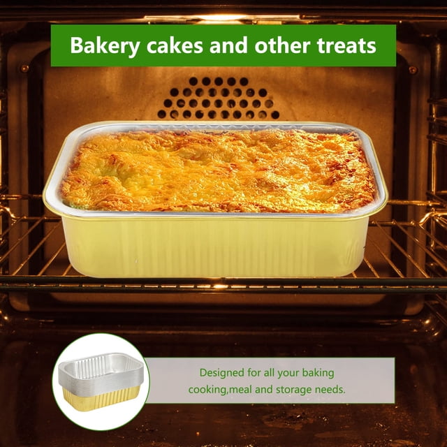 Disposable Aluminum Pans with Lids – 1000ml & 700ml Rectangular Baking Pans, Heavy Duty Disposable Trays for BBQ, Baking & Roasting – Includes Clear Lids