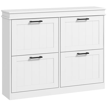 HOMCOM Armoire à Chaussures Étroite pour Entrée avec Tiroirs Basculants Tablette Ajustable