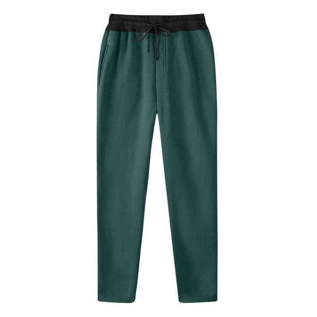 RKSTN Mens Pants Fashion Drawstring Elastic Waist Solid Color Casual Sweat Length Pants Soft Comfortable Workout Pants