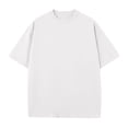 thumbnail image 3 of SROBPTY Haut d'Été pour Hommes, Chemises à Manches Courtes pour Hommes, Chemises Sport Unies Décontractées à Manches Courtes à Col Rond pour Hommes Blanc, P, 3 of 3