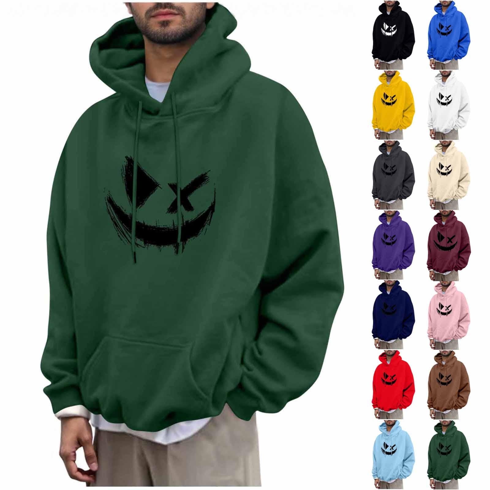 UVEASISHA Mens Graphic Hooded Sweatshirt Novelty Print Long Sleeve