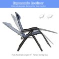 thumbnail image 4 of Gymax Folding Zero Weighted Lounge Chair Recliner w/ Cup Holder Tray Pillow Blue, 4 of 7