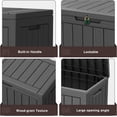 thumbnail image 4 of Coffre de Terrasse en Résine de 45 Gallons – Rangement Extérieur Étanche et Verrouillable pour Meubles de Patio, Outils de Jardin (Noir), 4 of 7