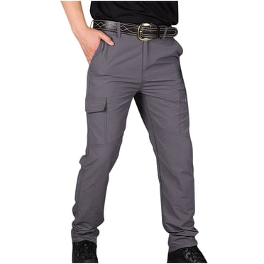 Lovzfmll Men's Work Pants, Quick-Dry Outdoor Trousers with Elastic Waist & Multi-Pockets, Waterproof Hiking Pants, Mountain Climbing Utility Relaxed Fit