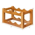 thumbnail image 2 of Costway 2-Tier Rubber Wood Wine Rack 6 Bottles Wine Display Holder Tabletop Bar Kitchen, 2 of 10