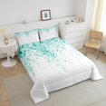 thumbnail image 4 of Erosebridal Ensemble de Literie Chic Feuille Grand, Couette Botanique Tropicale, Décor Eucalyptus, Réversible 3 Pcs, 4 of 8