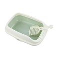 thumbnail image 3 of Cat Litter Box Open Top Kitty Litter Box Tray Semi Enclosed Cat Sand Basin with green L, 3 of 9