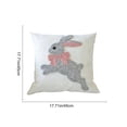 thumbnail image 3 of Weloille Easter Pillow Cover, Embroidered Rabbit Pattern Throw Pillowcase, Soft Breathable Linen Cushion Cover, Decorative Pillow Case for Sofa, Bedroom, Living Room Easter Decor, 3 of 6