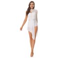 thumbnail image 1 of YONGHS Robe de Danse Lyrique pour Femmes, Dentelle Florale, Patchwork, une Épaule, Justaucorps Fluide, Blanc L, 1 of 7