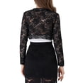 thumbnail image 3 of INSPIRE CHIC Boléro Court Ouvert en Dentelle Florale Transparente pour Femme TP Noir, 3 of 7