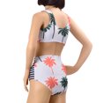 thumbnail image 4 of Women's Coconut Tree Print High Waist Bikini Set Bathing Suit, 4 of 4