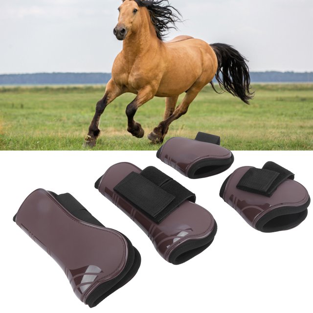 Protecteur de Jambe de Cheval, Bottes de Tendon Réglables avec Sangles Élastiques, Crochet en Nylon pour la Protection des Jambes de Cheval