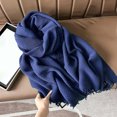 thumbnail image 1 of RXIRUCGD Women's Fashionable Solid Color Fold Soft Skin Friendly Scarf( Navy ), 1 of 3