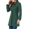 thumbnail image 4 of INSPIRE CHIC Manteau d'Hiver Long Chaud à Simple Boutonnage pour Femme Vert Foncé L, 4 of 5
