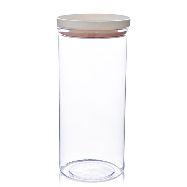 Food Container Kitchen Stackable Moisture-proof Grain 1 4 2 Organizer Transparent Sealing Storage Holder with Lid, Pink, 700ml