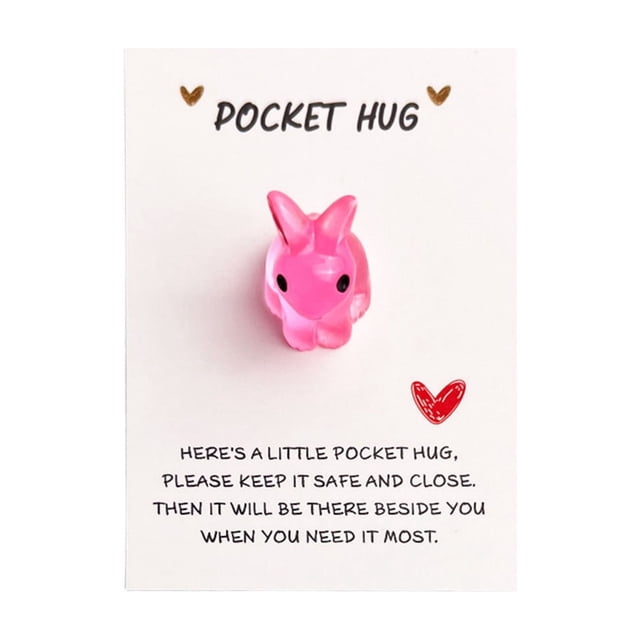 Cheapark English Encouragement Bunny Pocket Card Desktop Decorative with Inspirational Blessings for Home Office Spring Gift