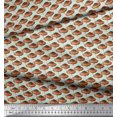 thumbnail image 2 of Soimoi Green Georgette Viscose Fabric Mushroom Vegetable Printed Fabric 1 Yard 42 Inch Wide, 2 of 2