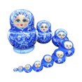 thumbnail image 1 of Milaget 10x Wooden Russian Nesting Doll Wood Stacking Dolls Beautiful Cartoon Handmade, 1 of 9