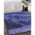 thumbnail image 3 of Ahgly Tapis d'Intérieur Lavable en Machine Carré Transitionnel Bleu Ardoise Clair, 7 Pieds Carré, 3 of 7