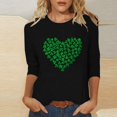thumbnail image 1 of Meichang Liquidation pour Femmes Hauts de la Fête de la Saint-Patrick T-Shirts à Manches 3/4 à Col Rond T-Shirts Trèfle Porte-Bonheur T-Shirts à Imprimé Vert T-Shirt Irlandais Hauts Coupe Ample Chemisiers de la Fête de la Saint-Patrick, 1 of 4