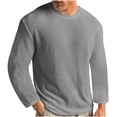 thumbnail image 1 of RXIRUCGD Men's Summer Solid Round Neck Short Sleeved Knitted T-shirt, Gray, Size: M, 1 of 5