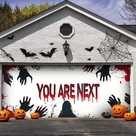 Bannière de Porte de Garage d'Halloween Grande pour l'Extérieur avec Chauves-Souris Citrouilles et pour Fête des Fêtes Effrayante Supports de Drapeaux Muraux pour Petits Drapeaux Drapeau Canadien 3x5 Bannière Extérieure pour Chien pour Fête d'Anniversaire Mettre des Drapeaux et