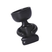 Ceramic Flower Pot Human Flower Vase flower collection House Plant Pot Planter Flowers Pots Modern Decorative Black 10x6x8cm