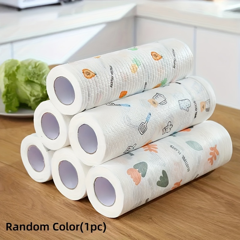 SNNROO Sustainable Disposable Kitchen Paper Towels - 50 Sheets Per Roll  Wet & Dry Use  No Dye  Ideal For Home Cleaning