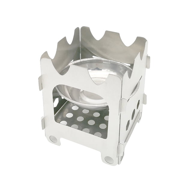 Poêle de Camping Extérieur Portable Pliant en Acier Inoxydable Poêle à Bois Poêle