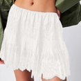 thumbnail image 1 of Miqool Womens Lace Mini Skirt Low Rise Pleated Ruffle Half Slip Skirt Layered Flowy Short Skirt Streetwear, 1 of 7
