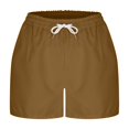thumbnail image 3 of Plebaso Womens Casual Shorts Summer Drawstring Loose Shorts Solid Color Lightweight Walking Shorts for Women, 3 of 7