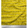 thumbnail image 1 of Soimoi Yellow Cotton Duck Fabric Notes Musical Instrument Decor Fabric Printed Yard 56 Inch Wide, 1 of 1