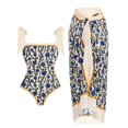 thumbnail image 1 of Maillot de Bain une Pièce pour Femmes avec Jupe de Plage Paréo Imprimé Floral Rétro Ensemble Bikini Deux Pièces, 1 of 4