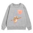 thumbnail image 4 of PMVFHDE Chandails à Col Rond Fille Automne et Hiver Saint-Valentin à la Mode et Intéressant Imprimé Chiot Chandail à Capuchon pour Enfants Gris, 4-5 Ans, 4 of 4