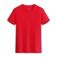 thumbnail image 4 of Styesk T Shirts for Man Solid-Color Casual Elastic Sports Short Sleeved Round-Neck Blouses, 4 of 5