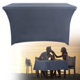 thumbnail image 1 of Spandex Table Cover For 6 Foot Rectangle Tables 6 Pack Tablecloth Elastic 6ft Folding Tablecloths For Vendor Booth Display Banquet Buffet Event Craft, 1 of 7