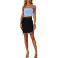 thumbnail image 2 of INSPIRE CHIC Women's Sequin Velvet Spaghetti Strap Club Party Crop Cami Top Light Blue XL, 2 of 5