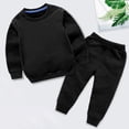 thumbnail image 3 of Sunnyoo Little Boys Outfits Solid Color Long Sleeve Pullover Sweatshirt Pants 2Pcs Clothes Set, Sizes 4-5Y, 3 of 3