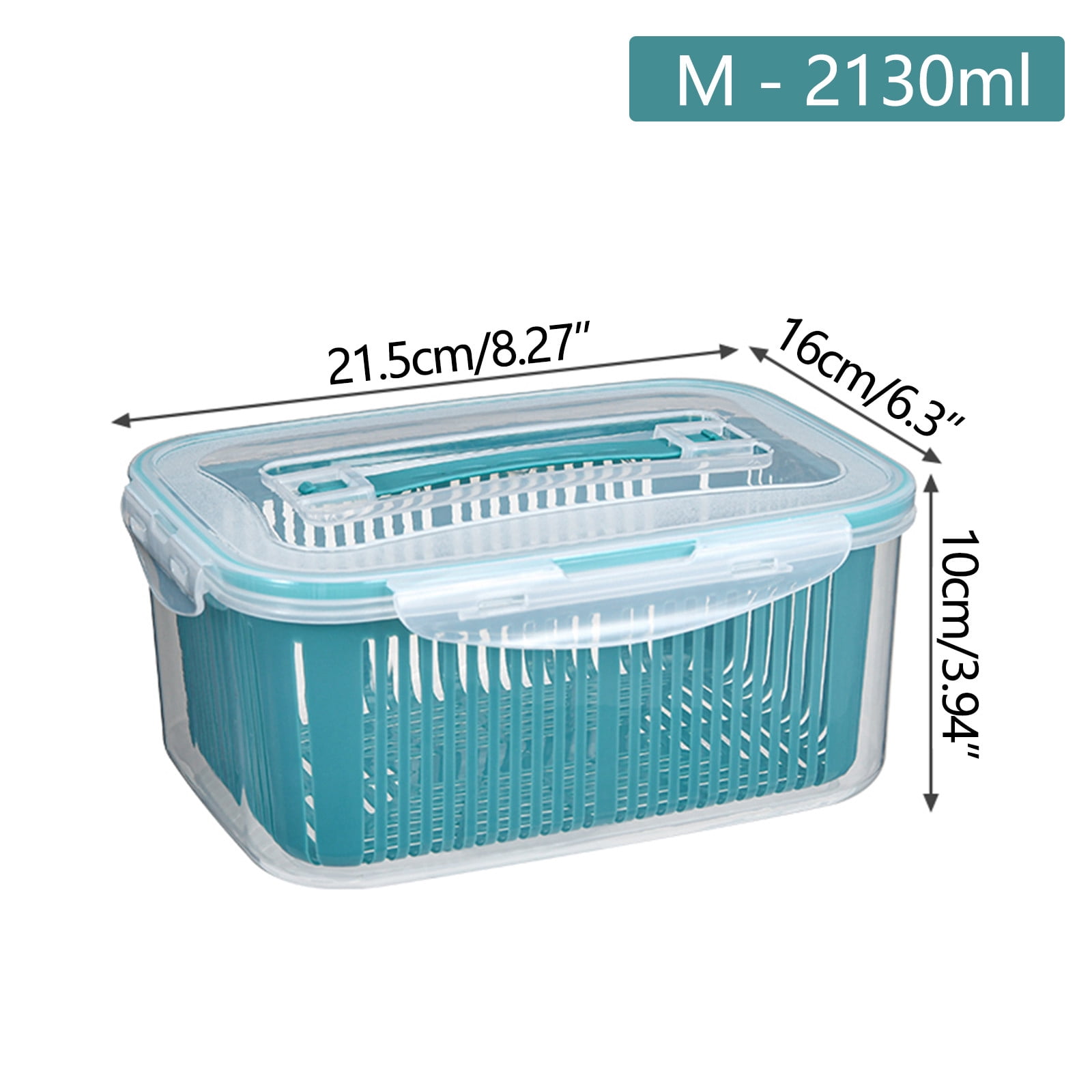 Large Food Storage Containers with Lids Airtight 1 Pcs Fruit Vegetable Storage Containers for Fridge Berries Vegetable Wash Vegetables Dehydration with Lids